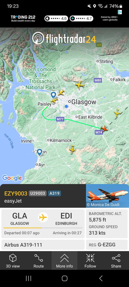 LyndonBruce's tweet photo. Seatbelt sign went off over Coatbridge. #glasgow #edinburgh https://t.co/lqxZZZ6zmS