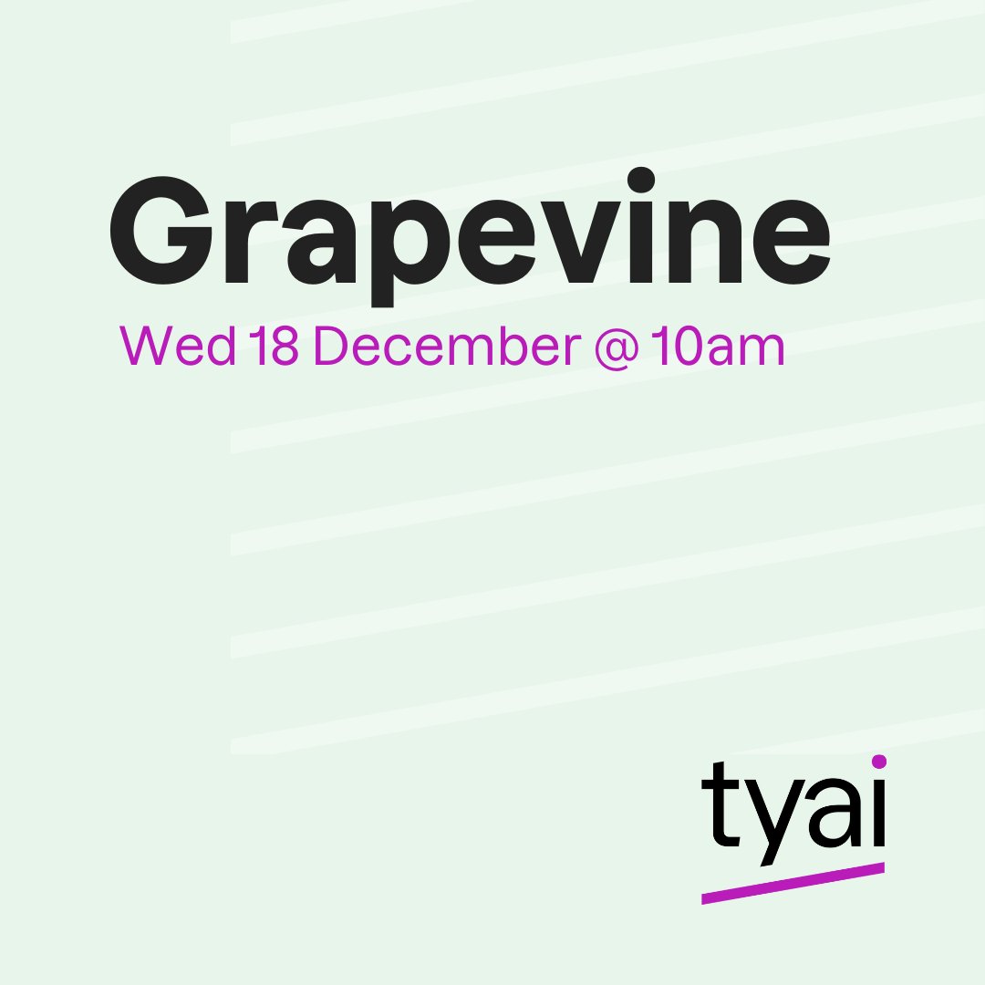 Next Grapevine is Wed 18 December @ 10am

Grapevine is a social space for TYA artists and makers to get together to share thoughts, ideas, experiences and just have a catch up. You do not have to be a TYAI member to attend Grapevine.

Register here👇
us02web.zoom.us/meeting/regist…