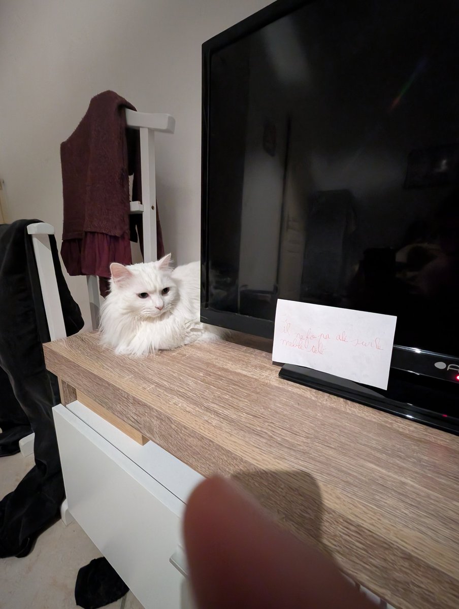 La petite a laisser un mot pour le chat. Trop une thug