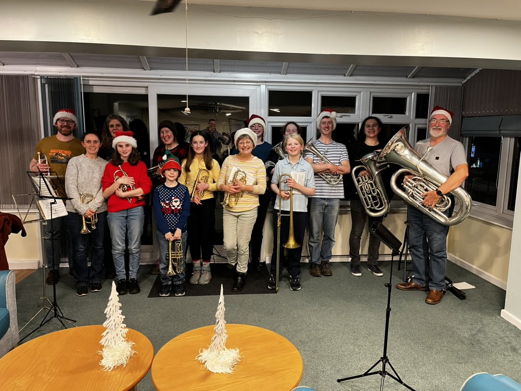 A few festive highlights from the last few days: we’ve taken a tour of Lydney’s residential homes, performed at a fundraiser in Brockweir and entertained shoppers at Tesco Chepstow! 

The Training Band also returned to take part in Chepstow Male Voice Choir’s Xmas Concert! 🎶🥵🎄
