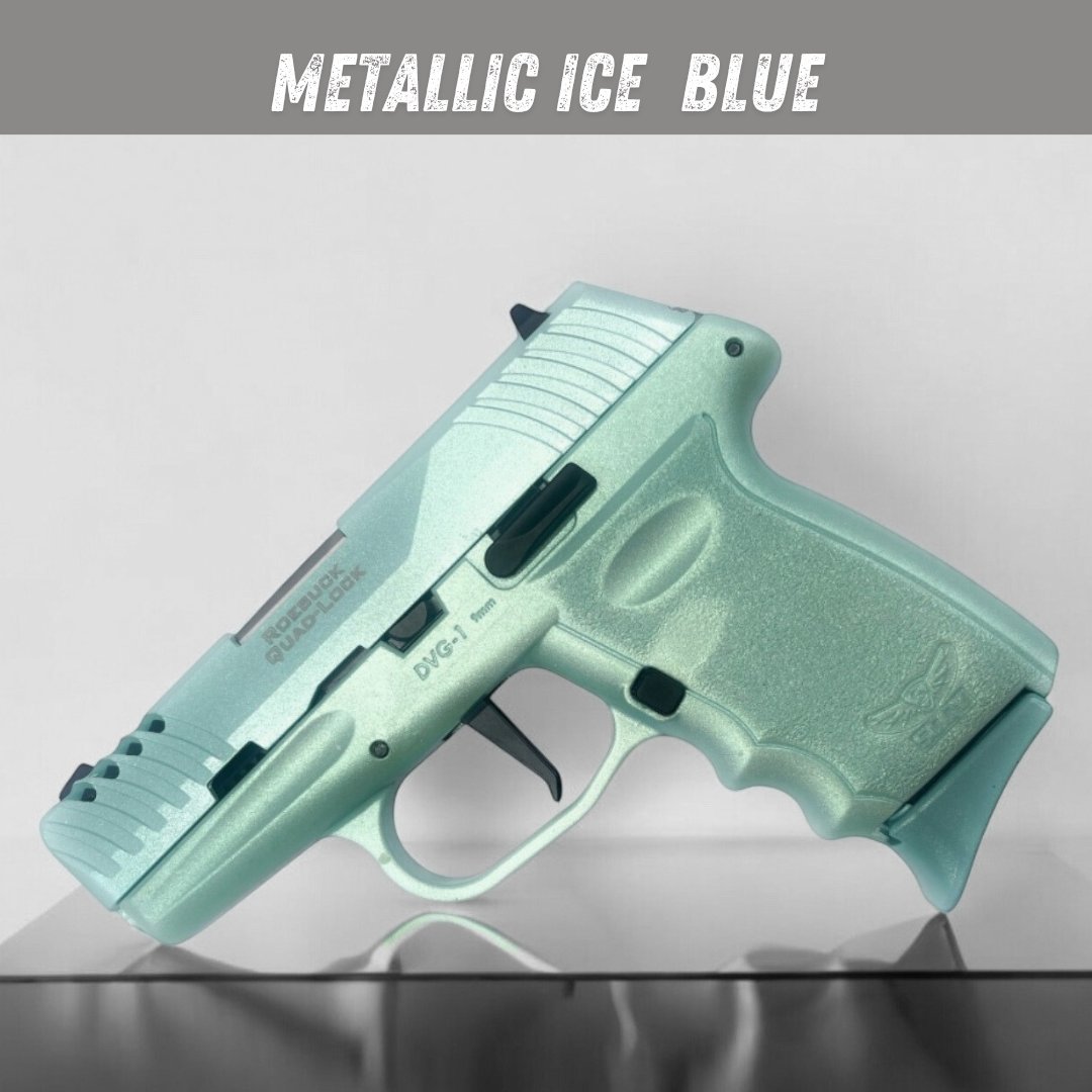 New color alert! The DVG-1 Metallic Series welcomes ICE BLUE – a satin shimmer for a subtle yet striking look.DVG-1 is a 9mm striker-fired pistol ready for range and everyday carry.#sccyiceblue#sccyfirearms#sccymetallicseries#