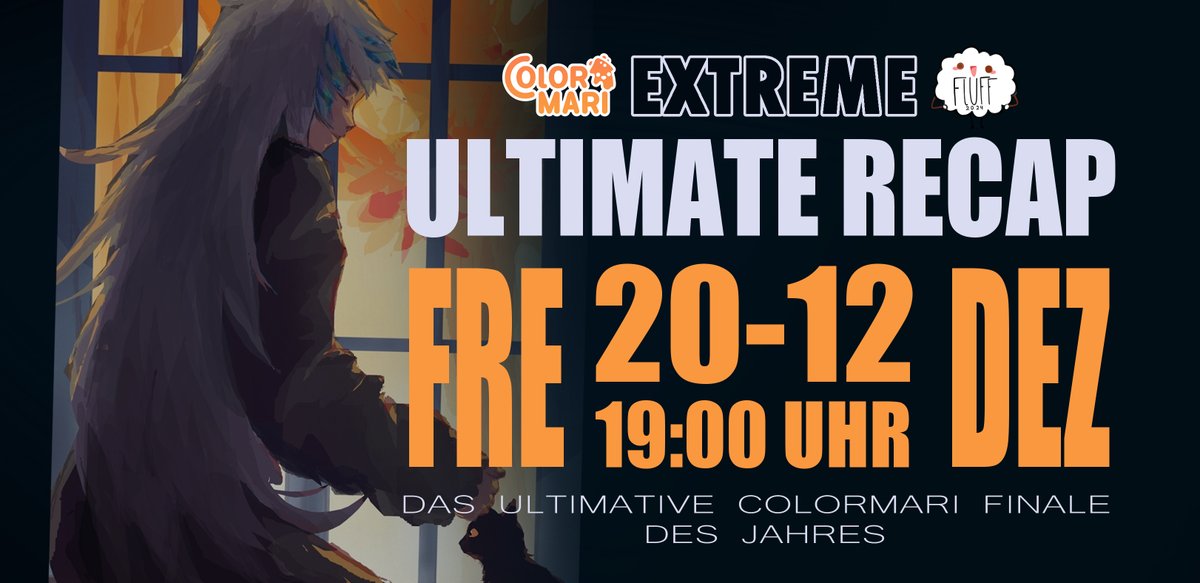 ULTIMATE RECAP ist eine ReDraw-Runde eures Lieblingsbildes aus diesem Colormari-Jahr.
Sucht euch hierfür ein Bild heraus, was ihr neu zeichnen wollt. Mehr braucht ihr nicht.

Gemeinsam mit <a href="/_MisakiDestiny_/">Misaki Destiny | UPCOMING: VIECC | MOSTICON</a> gehen wir ins diesjährige COLORMARI Finale!