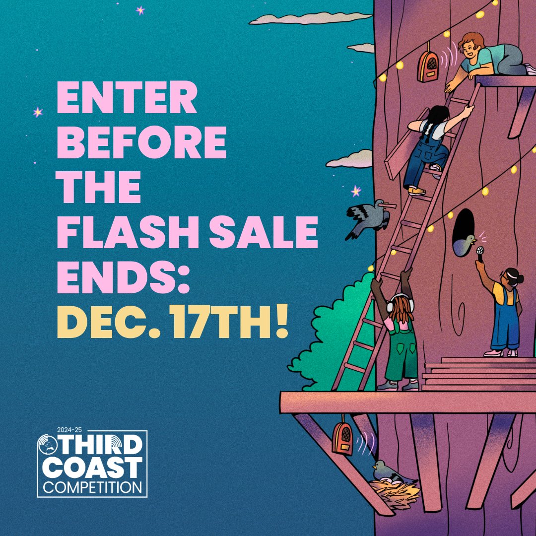 2 DAYS LEFT until the "We Need Third Coast" Flash Sale deadline on 12/17. Lowest rates on all entries ($40, $60, $90) available for both self-funded individuals AND institutions: bit.ly/2425ThirdCoast…