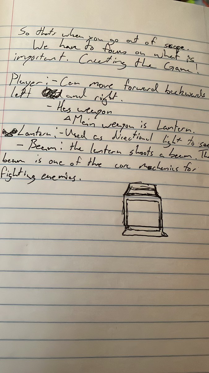 Frampini's tweet photo. If you want to be a game dev, start writing out the pieces you will need.
#APlaceToStart
#buildinpublic
#gamedev https://t.co/Y118Na1H5T