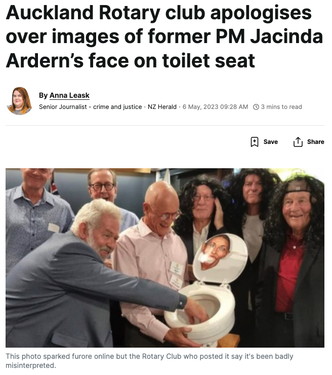aniobrien's tweet photo. Union Christmas Party in Auckland has a @chrisluxonmp pinata mounted on top of a guillotine. Why is this not front page news? You know, like when some old folks put Jacinda on a toilet seat?
@nzherald @NewstalkZB @1NewsNZ @radionz @NZStuff @mypsanz https://t.co/EFRTTdG8Dr