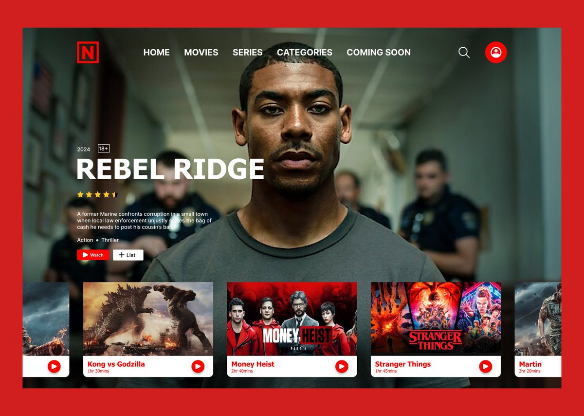 damiblake's tweet image. 🌟 I&apos;m excited to start my design challenge! Today’s focus: a stunning movie hero section that draws viewers in! 🎬 #Designchallange #Happydesigner #DesignJourney #MovieMagic #UIUX&quot;