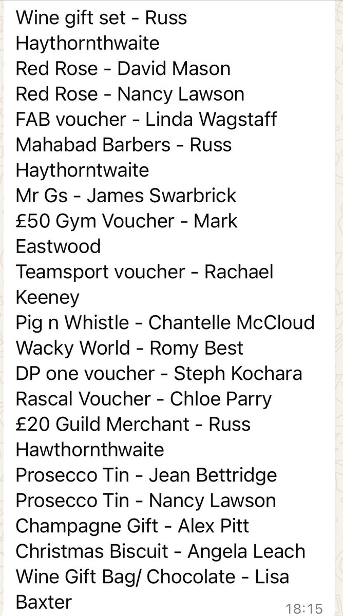 The boys had a fabulous time at their football xmas do and the raffle was fantastic too .Please see the list of winners below well done to all our winners and thank you so much for your continued support . With all our love and best wishes from the under 12s fulwoodams fam ⚽️💙