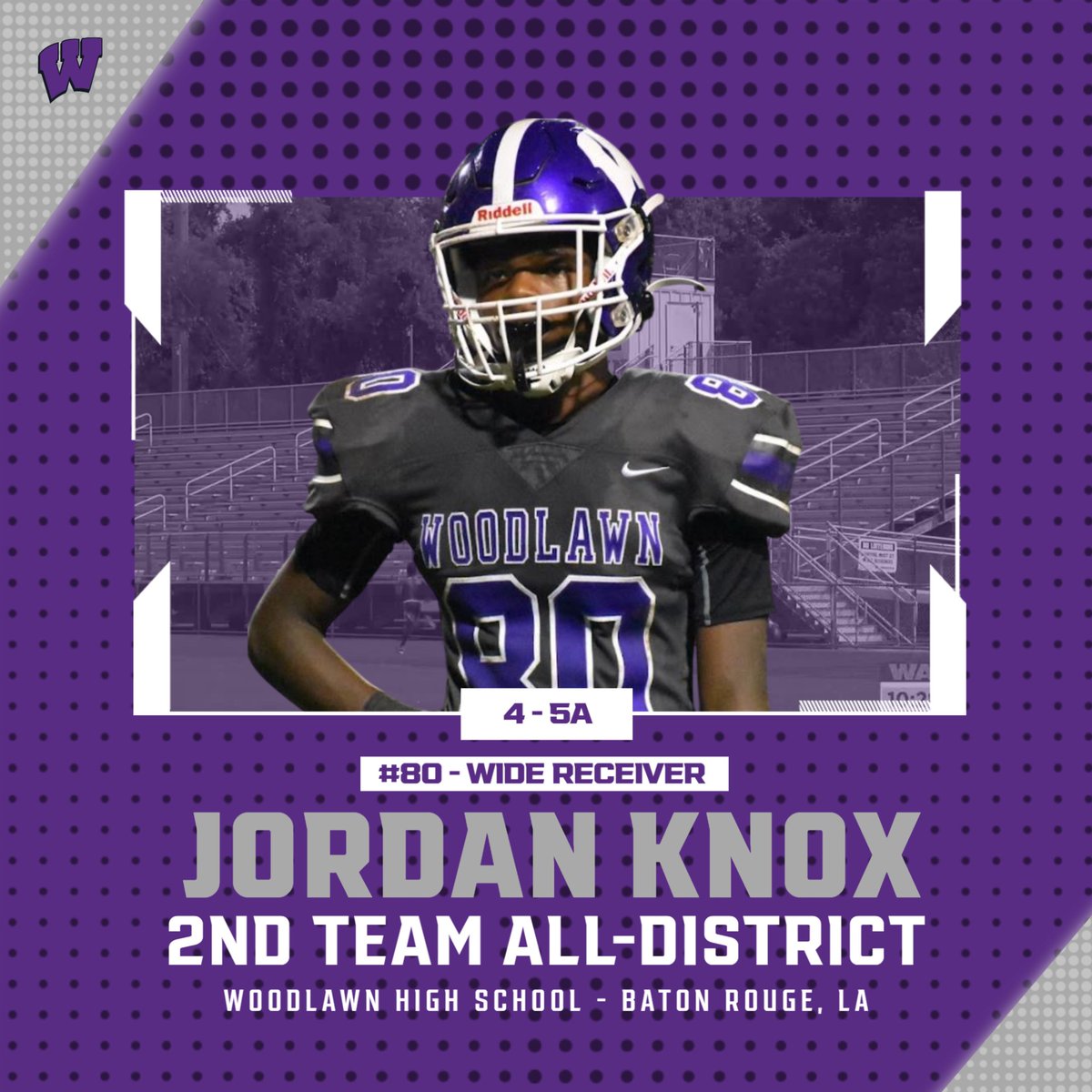 Congratulations to our 4-5A 2nd Team ALL DISTRICT 
PANTHERS!  

WR - #80 Jordan Knox