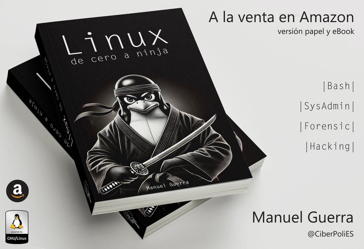 ¡YA A LA VENTA! Linux, de cero a ninja🐧

Mi libro, donde explico de forma sencilla y sin complicaciones innecesarias cómo convertirte en un ninja de Linux desde cero. En él he resumido con ilusión 20 años de experiencia usando Linux.

A la venta en: amzn.to/49ATYyl