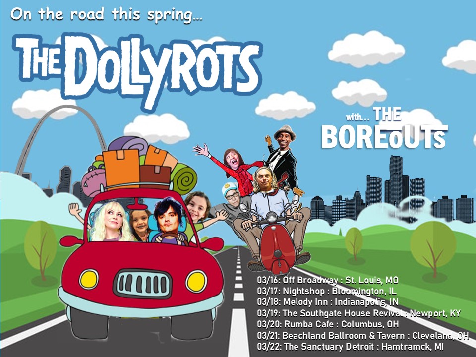 RockGarage4's tweet photo. This spring, @TheDollyrots will be joined by #TheBoreouts for a stretch of their #SugarInTheGasTank tour across the country's Midwestern states. You should go see them, if they make a stop near you! 

✌️😎🎸

Ticket Info: https://t.co/PCzaQ9mZAF https://t.co/W1E1MocBlC