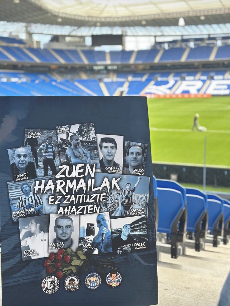 baskdefenders's tweet photo. Harmailetan urte guzti hauetan utzi duten guztiei eskainita 🌹
Ahazten ez dena ez da inoiz hiltzen…
Bultzada TxuriUrdinak ez zaituzte ahazten! #Realzale #Omenaldia #GogoanZaituztegu #TxuriUrdinak #RealSociedadLasPalmas #RealaGuGara https://t.co/KkFmKBd3Lb