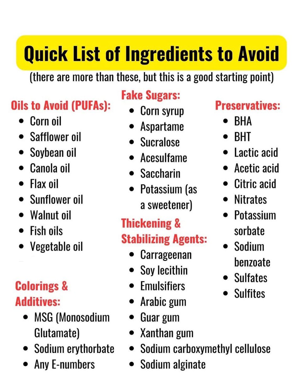 FredsFarm247's tweet photo. Ingredients to avoid👇🏽 https://t.co/dfCl6cXBYc
