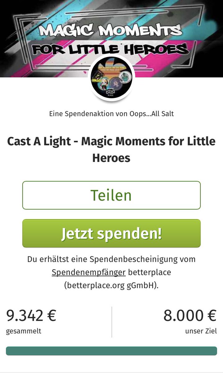 Schaffen wir die 10k noch?
Wenn wir jetzt alle an einem Strang ziehen, sage ich JA!
Let’s do this!

betterplace.org/de/fundraising…
