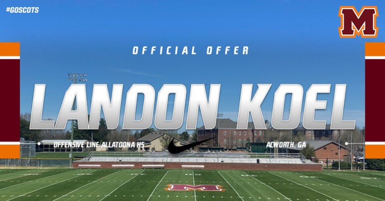 landonkoel0's tweet photo. #AGTG 
Honored and blessed to receive my 5th offer from Maryville College 

@_CoachDMartin 
@CoachBrad_Smith 
@CoachDMullins 
@CoachMahan_1 
@ahsbucsfootball 
@RecruitGeorgia https://t.co/SaGpk3S9fa