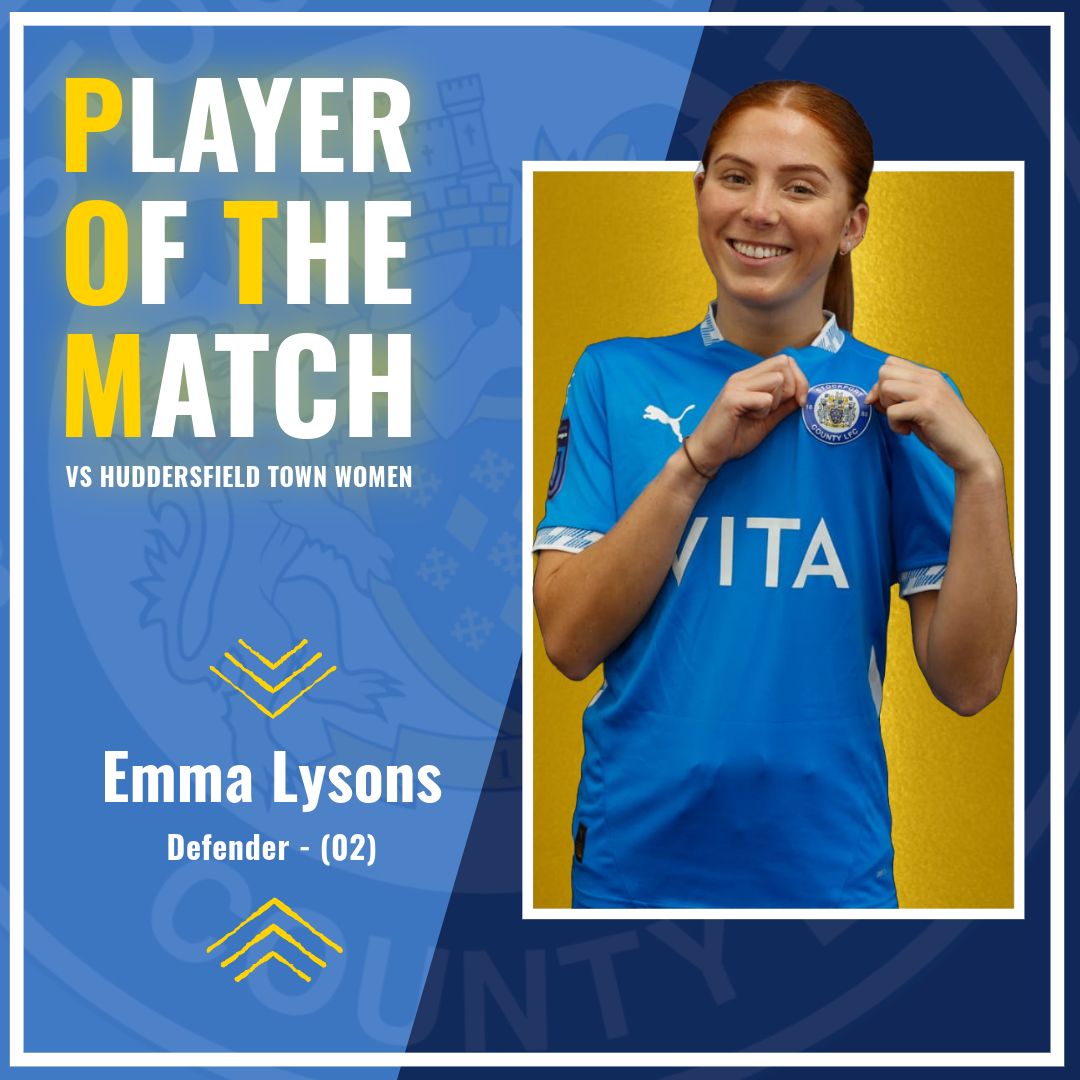 The Players’ Player Of The Match from our 1-1 draw with Huddersfield Town Women, was our No. 2… Emma Lysons 👏

Congratulations, Em - superb performance! 🤩

#StockportCounty