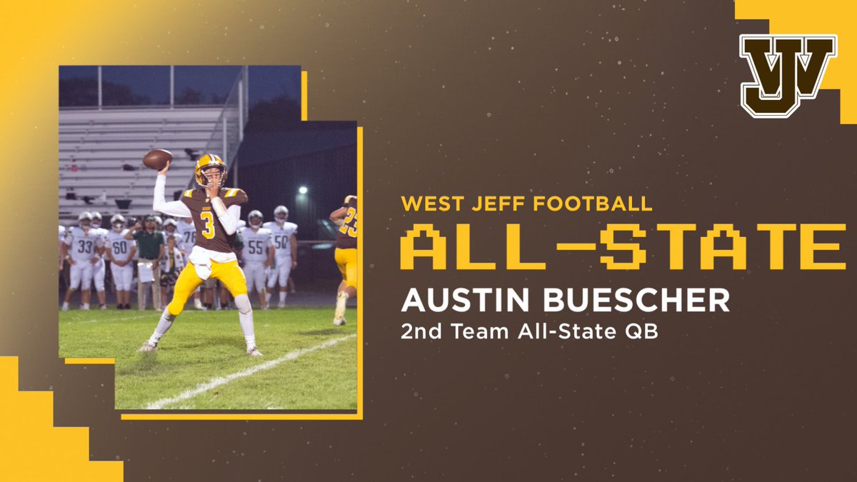 WJRiderFootball's tweet photo. Congratulations to Austin Buescher on earning 2nd team All-State honors! #RoughriderFootball #OnlyChampionsPlayHere https://t.co/IVUgRxsscs