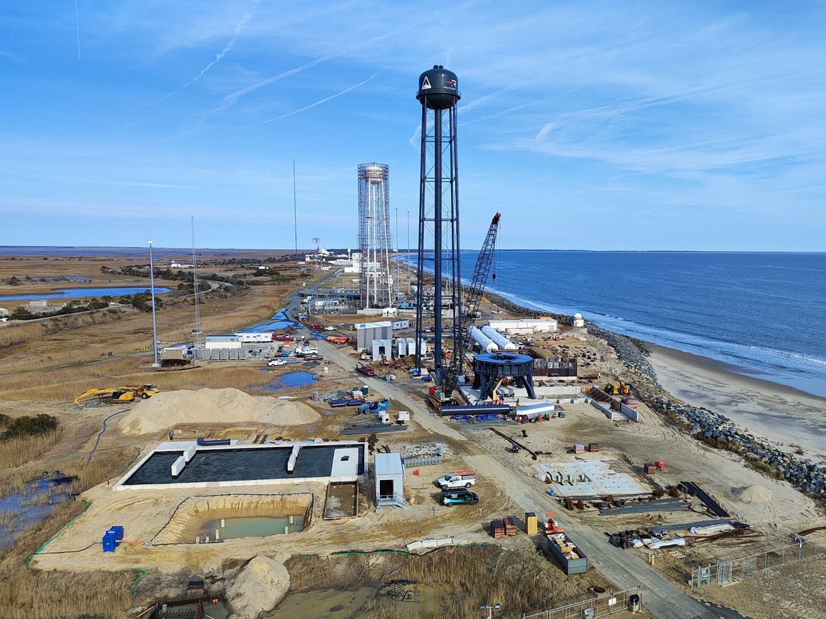 RocketLab's tweet photo. It’s beginning to look a lot like Christmas... and a Neutron launch pad!

The team at Launch Complex 3 in Virginia have completed the install of the water deluge system for Neutron’s launch pad and completed the upper deck segment for the rocket’s launch mount – all 160 tonnes of it.