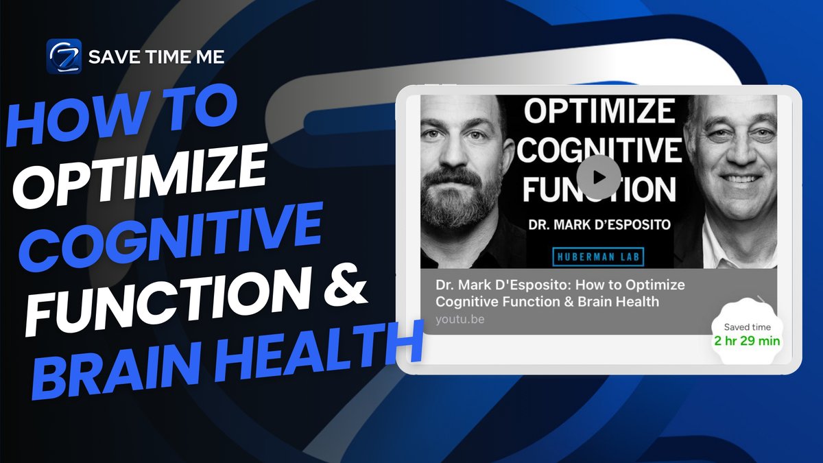 savetimeme's tweet image. 🧠 Optimize your brain health with expert insights! Learn practical tips to boost memory, focus, and cognition. You can save time with our summary, We’ve prepared for you below! #BrainHealth #CognitiveFunction #Wellness