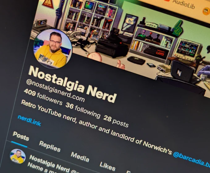 Nostalgia Nerd bio as shown on the "other app"