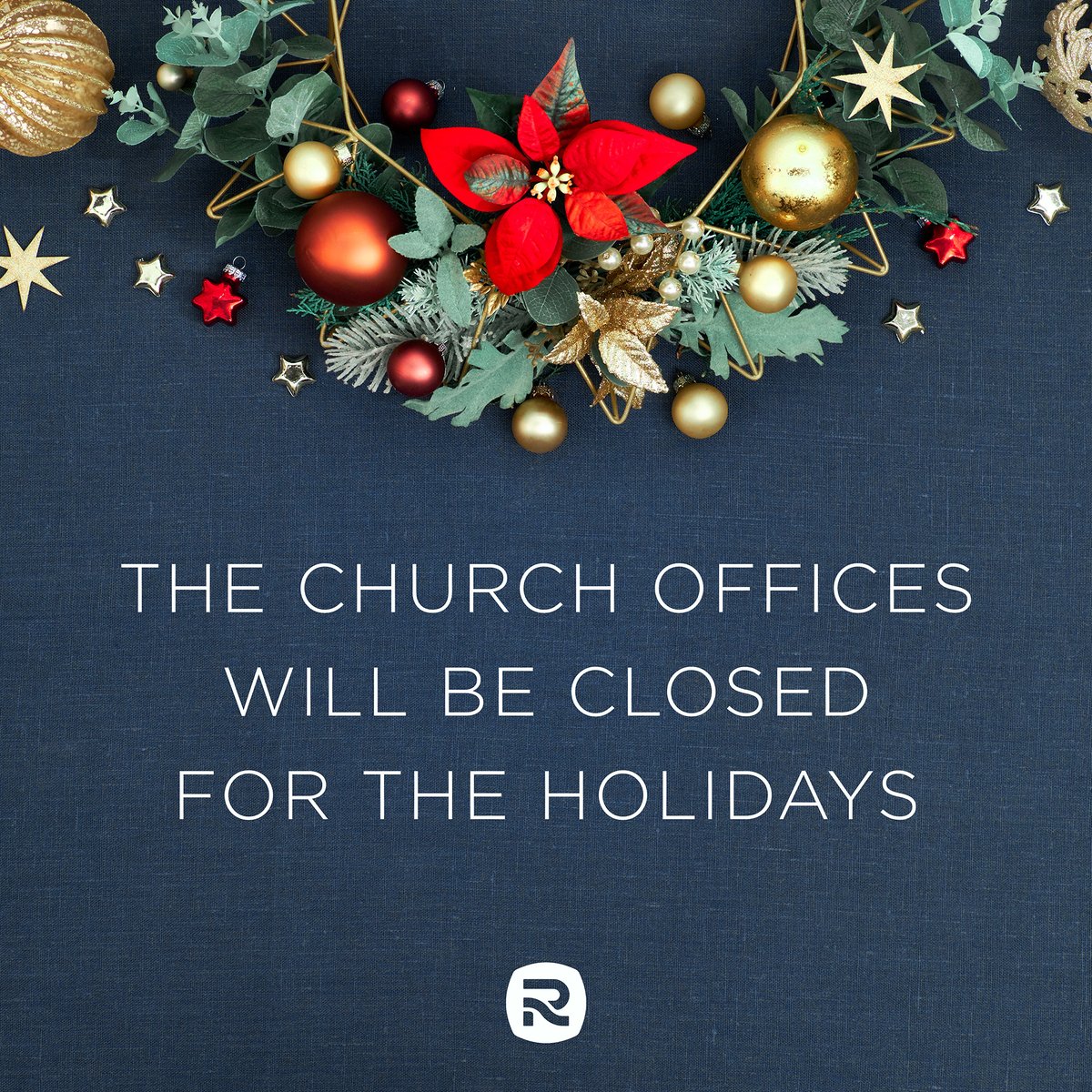 The church offices will be closed December 25-January 1 for the Christmas holidays. May you and yours have a Merry Christmas as you celebrate the wonder of the season!