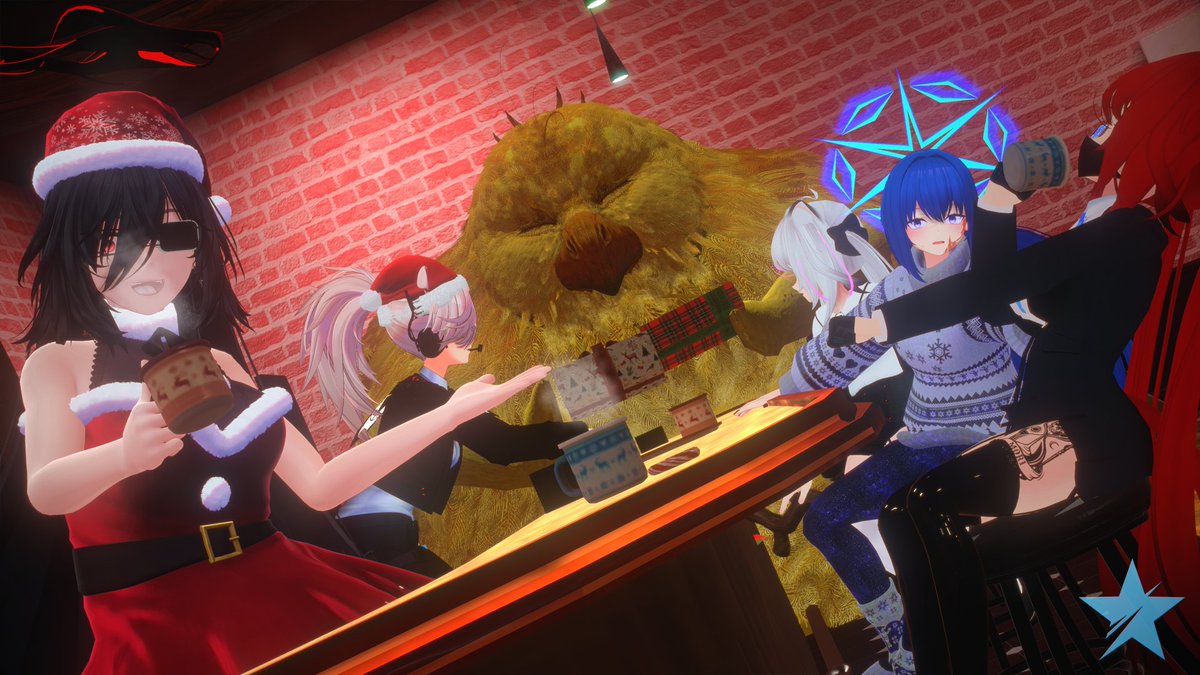 BlueStarVRC's tweet photo. ☕ A successful work day ☕
There's nothing like a nice hot drink to end the work day, but why did we have to bring the mutant chicken with us?

#VRChat #VRC #Christmas https://t.co/qvwCpEAW01