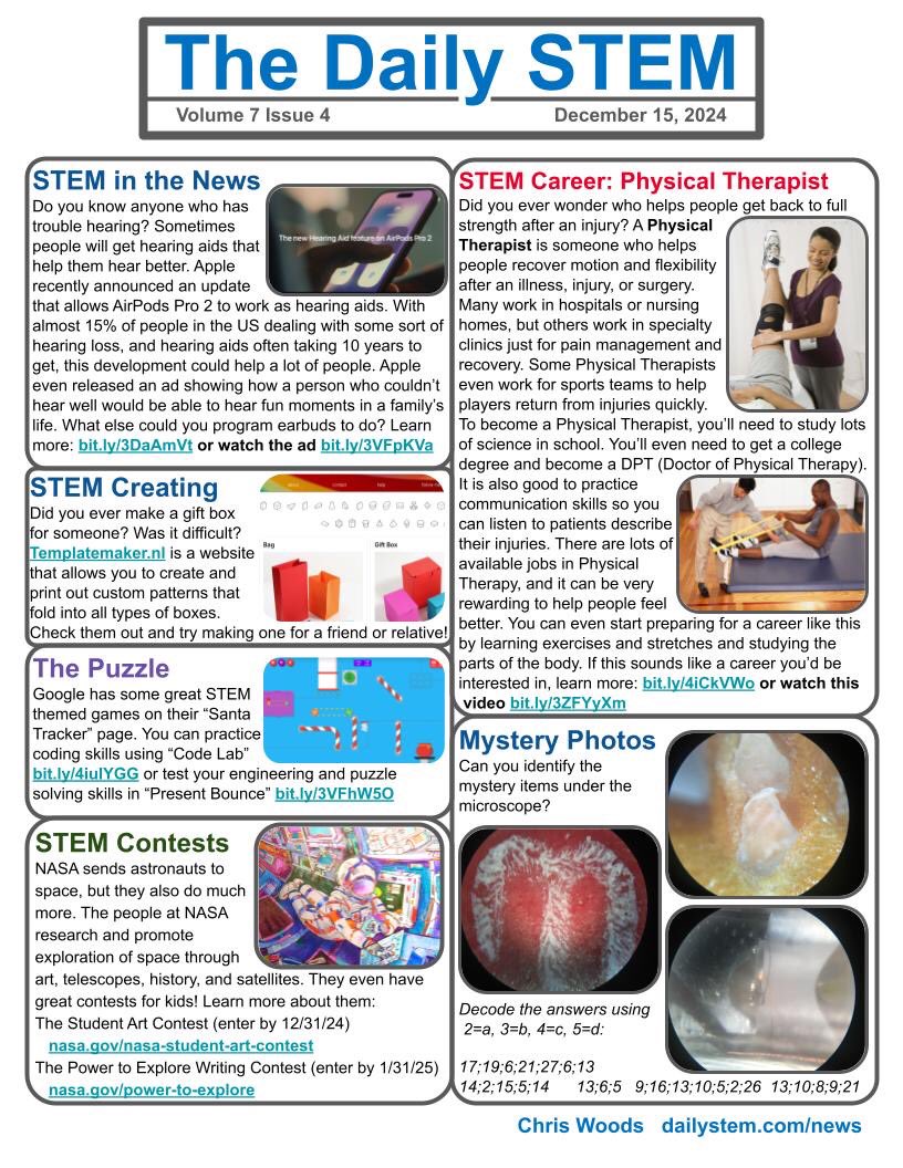 Hey teachers…here’s a brand new issue of The Daily STEM!

Download or share free at dailystem.com/news