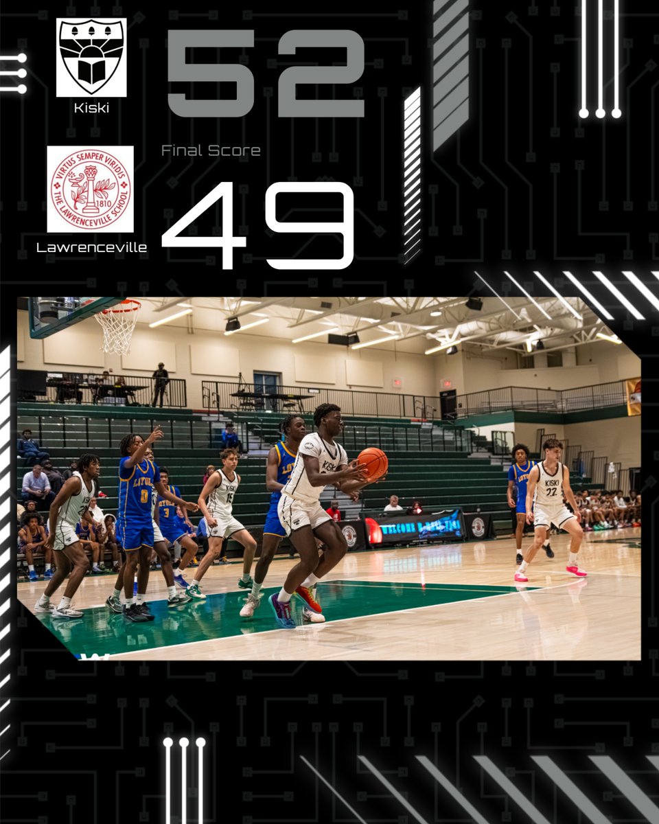 Kiski wins!

The Cougars defeat Lawrenceville 52-49 on the final day of the Kiski Tip Off Classic.

Sam Kamenko '25 led the way with 21 points. 

#GoKiski