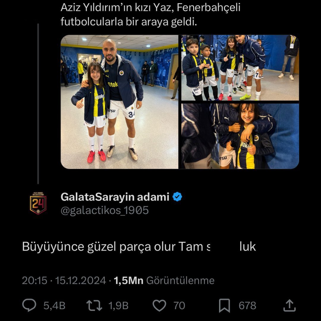 BRCNBY's tweet photo. İnanılır gibi değil!

Bu ülkede ahlak çöktü.

Aziz Yıldırım'ın 11 yaşındaki kızı Yaz hakkında yapılan iğrenç yorum tepki topladı.

Birçok avukat suç duyurusunda bulunma kararı aldı. https://t.co/t8NQFaJWQH