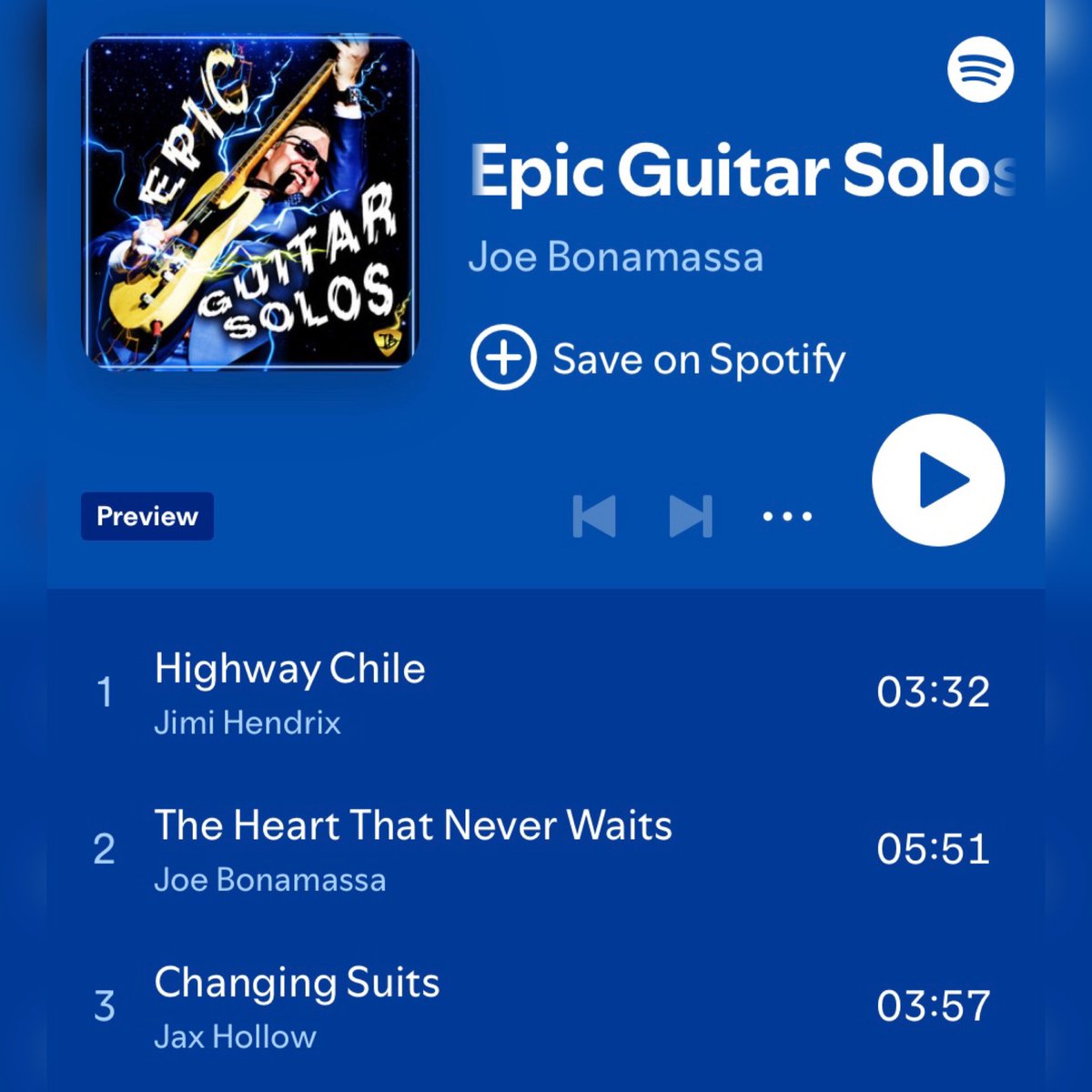 Jaxhollowmusic's tweet photo. LET’S GO!! Thank you Joe!🤘❤️ Check out this killer playlist feat Epic Guitar Solos! NOW, link in bio! @Spotify #jaxhollow #spotify #joebonamassa #spotifyplaylist #epicguitarsolo #guitarsolo #guitar #guitarplayer #changingsuits #comeupkid #letsgo #nashvilleguitarist https://t.co/KrGqZWzEHu