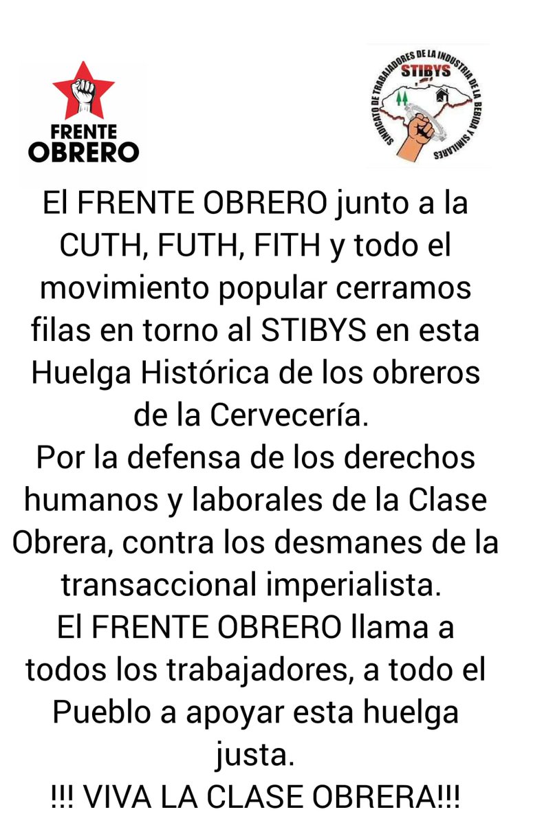 StibysNG's tweet photo. estamos en una Huelga Legal, Legítima y patriota
@BravoElvin56811   @LuckyMedinaHN @Trabajo_hn  @XiomaraCastroZ @RobLambur @MizaelR32553778 @StibysNG @stibys @Gerardo98031620 @frenteobrerohn 
#VivaLaHuelgaLegal https://t.co/Cj1nrOEJWo