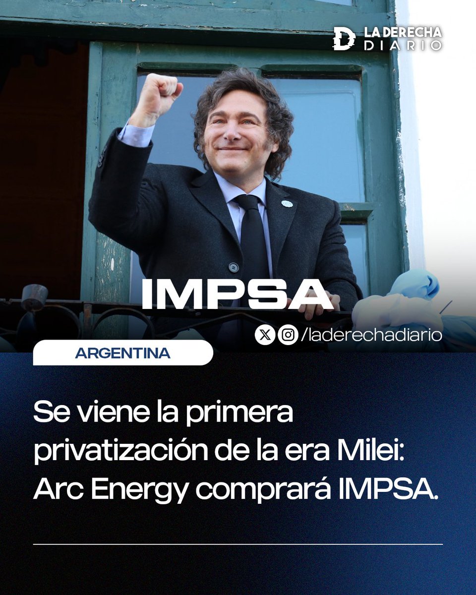 laderechadiario's tweet photo. 🇦🇷🇺🇸 | Se viene la primera privatización de la era Milei: La estadounidense Arc Energy comprará IMPSA, la empresa metalúrgica que Alberto Fernández estatizó en 2021. https://t.co/FxVzYaPV8R