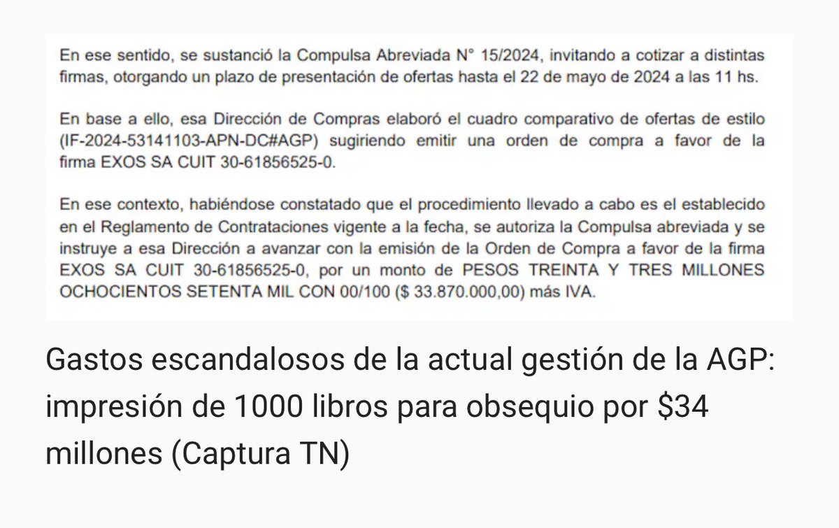 guadavazquez's tweet photo. 🚨💣 ¿Puede una empresa estatal con un déficit millonario y que este año debió recibir $16 mil M de ATN, gastar $34 M en la impresión de 1000 “libros obsequio” y encima sin licitación???
En la AGP la “casta” portuaria K sigue vivita y coleando, y la “motosierra” de @JMilei todavía no pasó.
Investigación exclusiva para @lavesconviale y @todonoticias
La pueden ver acá 👇🏼
https://t.co/2hXJhE11T9