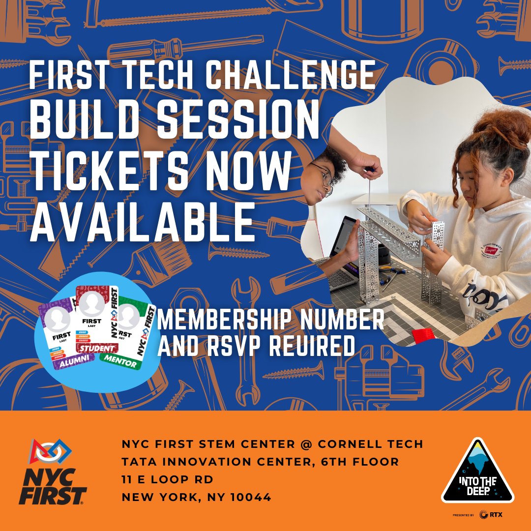 Our next FIRST Tech Challenge build session is on Sunday, Jan 5! This event is for FIRST Tech Challenge students only and a membership number is required to RSVP.  Sign up: eventbrite.com/e/101573510002…
