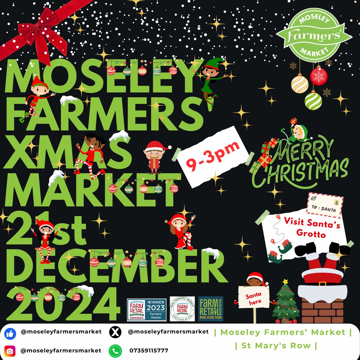 Our Christmas Mrk this year will be NEXT Sat 21st Dec (with extended hour) …If you’re looking for the perfect present for a loved one, or to stock up on festive nibbles - our traders will have a delicious selection of festive treats for you to choose from 🥨🧀🥕🦃🍰🍷🌮💐🧁🥦🥩