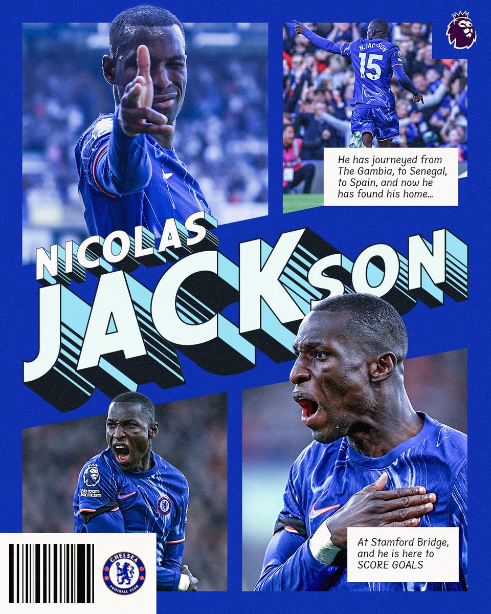premierleague's tweet photo. Nicolas JACKson makes it 2-0 to Chelsea! 

What a season he's having! 🔵

#CHEBRE https://t.co/OCdcQRf43I