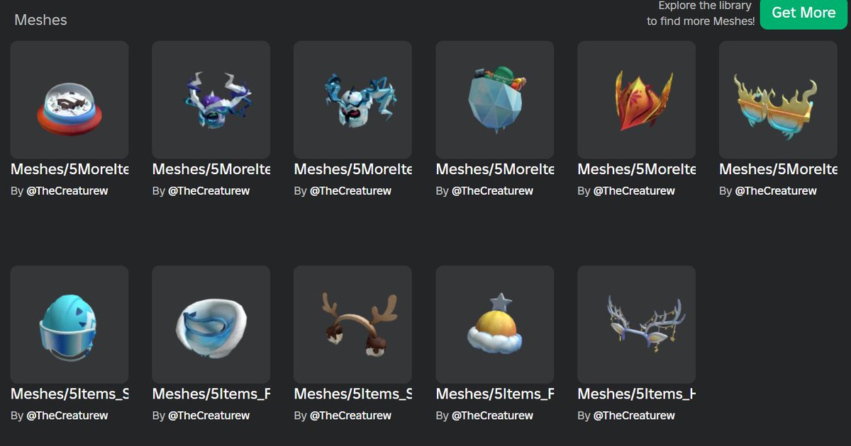 LukasThePickle's tweet image. The account that has been uploading these items to the catalog has some unique meshes in their inventory.

Including some retextures of classic series.