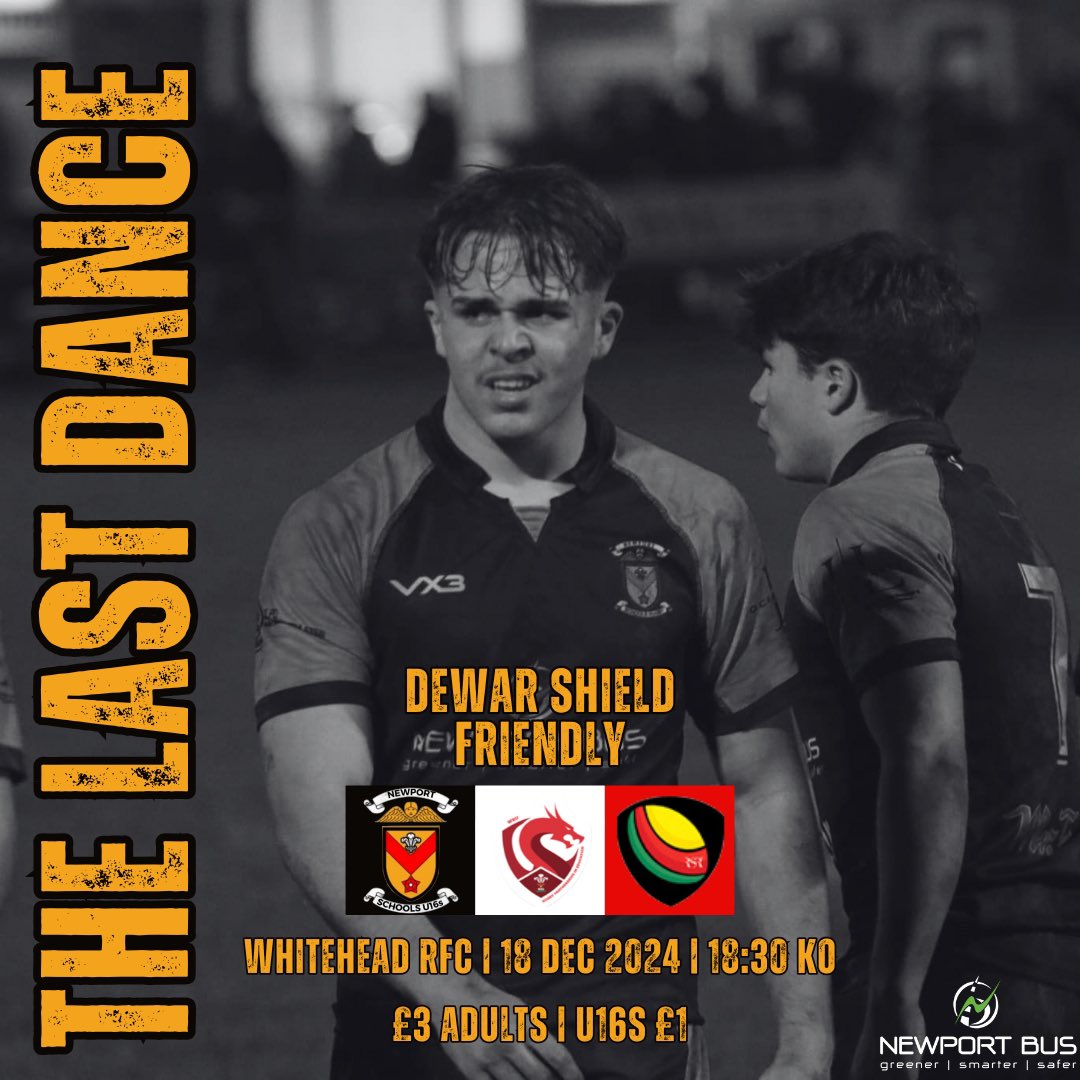 Newport Schools Rugby (@nptschoolsrugby) on Twitter photo The Last Dance 🕺
Join us on Wednesday <a href="/Edds_Official/">Whitehead RFC 🏉🏴</a> as we take on <a href="/RSRWales/">RhonddaSchoolsRugby</a> in our final match of the year!
#COTP #WriteYourOwnStory The Last Dance 🕺
Join us on Wednesday <a href="/Edds_Official/">Whitehead RFC 🏉🏴</a> as we take on <a href="/RSRWales/">RhonddaSchoolsRugby</a> in our final match of the year!
#COTP #WriteYourOwnStory