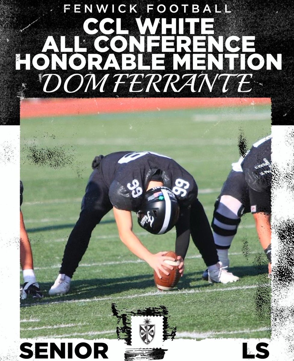 Dom_Ferrante27's tweet photo. Blessed to receive an All Conference Honorable Mention and win Special Teams MVP this season. 

@FenwickCoachB @FenwickFB @FenwickAD @NolanOwenLS https://t.co/eHcGpGRrbi