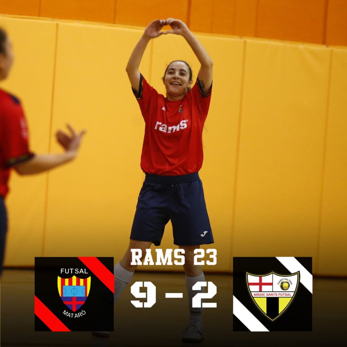 Futsal_Mataro's tweet photo. 🔝 El Sènior Rams 23 torna a la primera posició de la classificació després de guanyar al Roca davant @MagicSants
#maideixisdelluitar
#rams23 https://t.co/HAl1avaX25