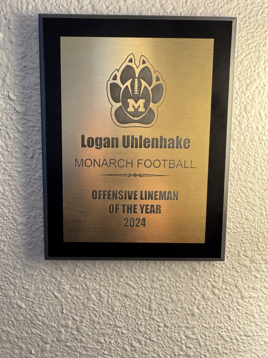 Logan Uhlenhake (@loganuhlenhake) on Twitter photo After a fun season, fortunate to be honored with All Conference D-Tackle award and Team O-Line award! <a href="/mohi_football/">Monarch High School Football</a> After a fun season, fortunate to be honored with All Conference D-Tackle award and Team O-Line award! <a href="/mohi_football/">Monarch High School Football</a>