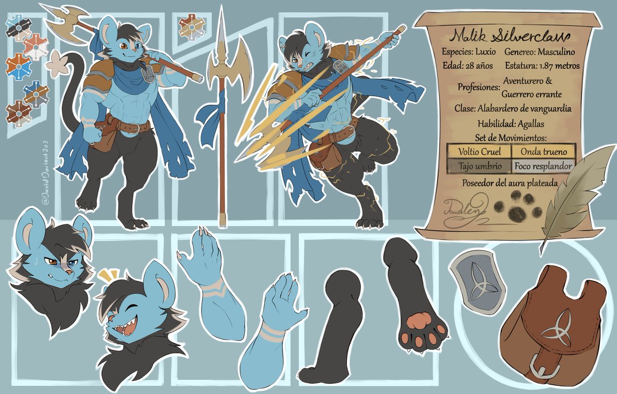 Reference commission for <a href="/cat_wyld/">Wyld Cat</a> 
Tomo su tiempo, pero aquí está, una referencia completa para un nuevo Luxio en el mundo~