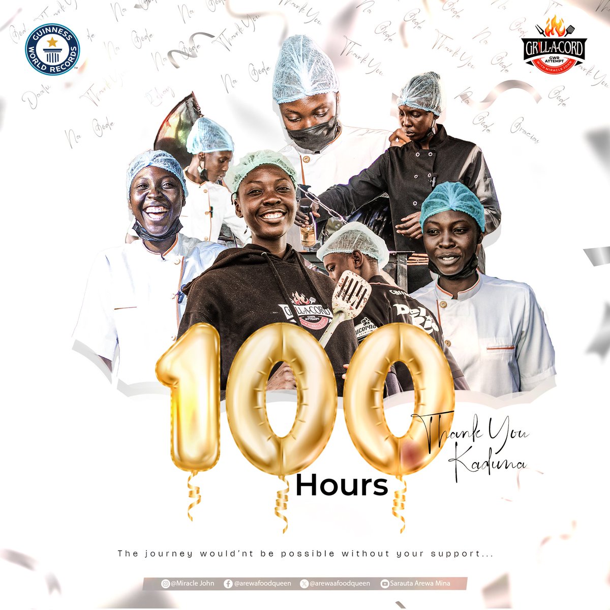 arewaafoodqueen's tweet image. A CENTURY OF SMOKE, FIRE AND FLAVOR

100 hours of BBQ magic, unwavering passion, unbridled creativity, I have transcended the boundaries of excellence, I am shining at the finish line, I can see everyone who waited at the edge.

As the clock strikes 100, I&apos;m grateful to everyone…