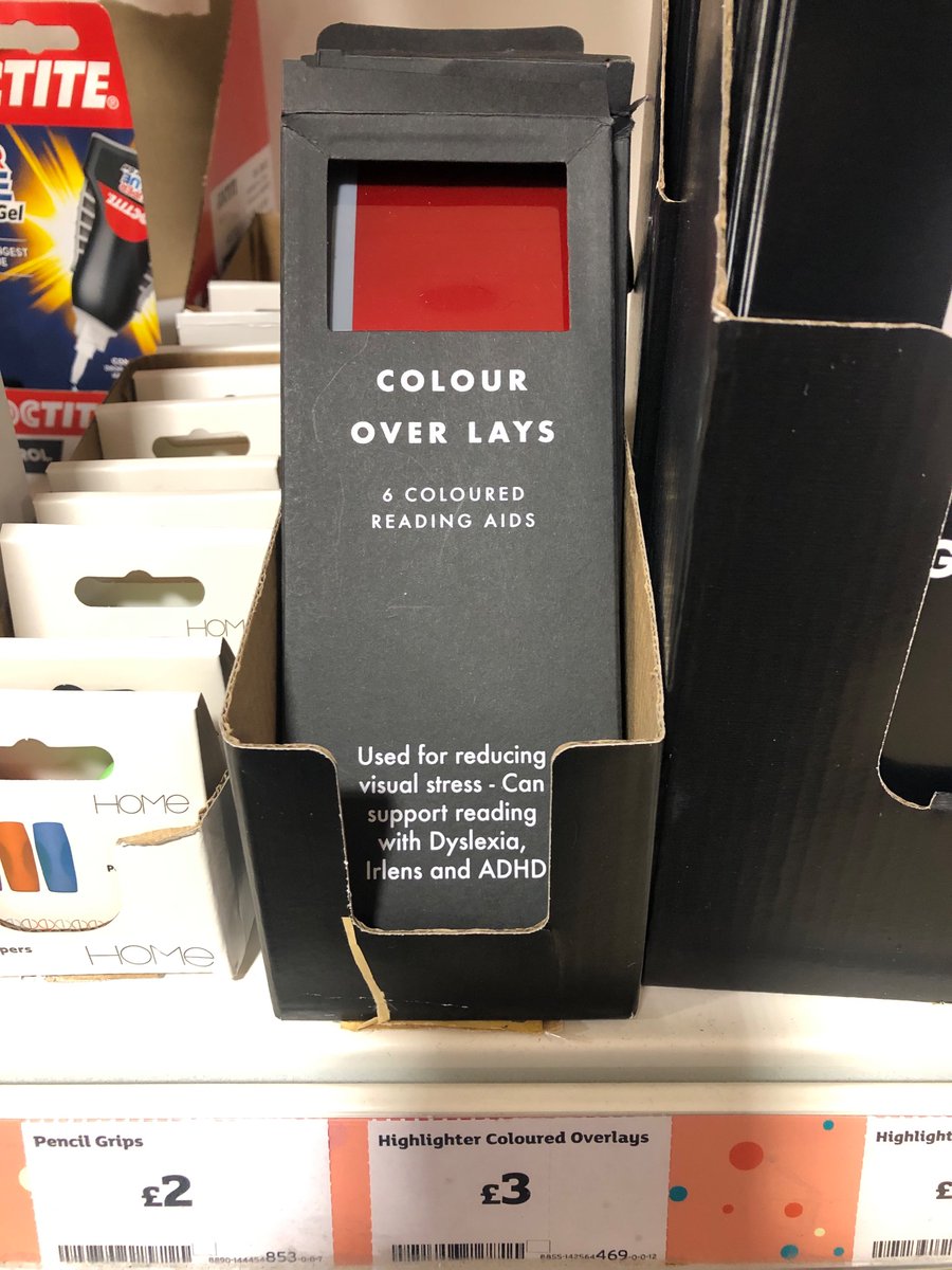Martialkart1784's tweet image. Coloured overlays available at my local @sainsburys . (In the Stationary section £3.)“Used for reducing Visual Stress. Can support reading with Dyslexia, @SeeIrlen Irlens &amp;amp; ADHD.” Try these if you’re struggling with swirling or sparking text. 
#visualStress #irlen #irlenSyndrome