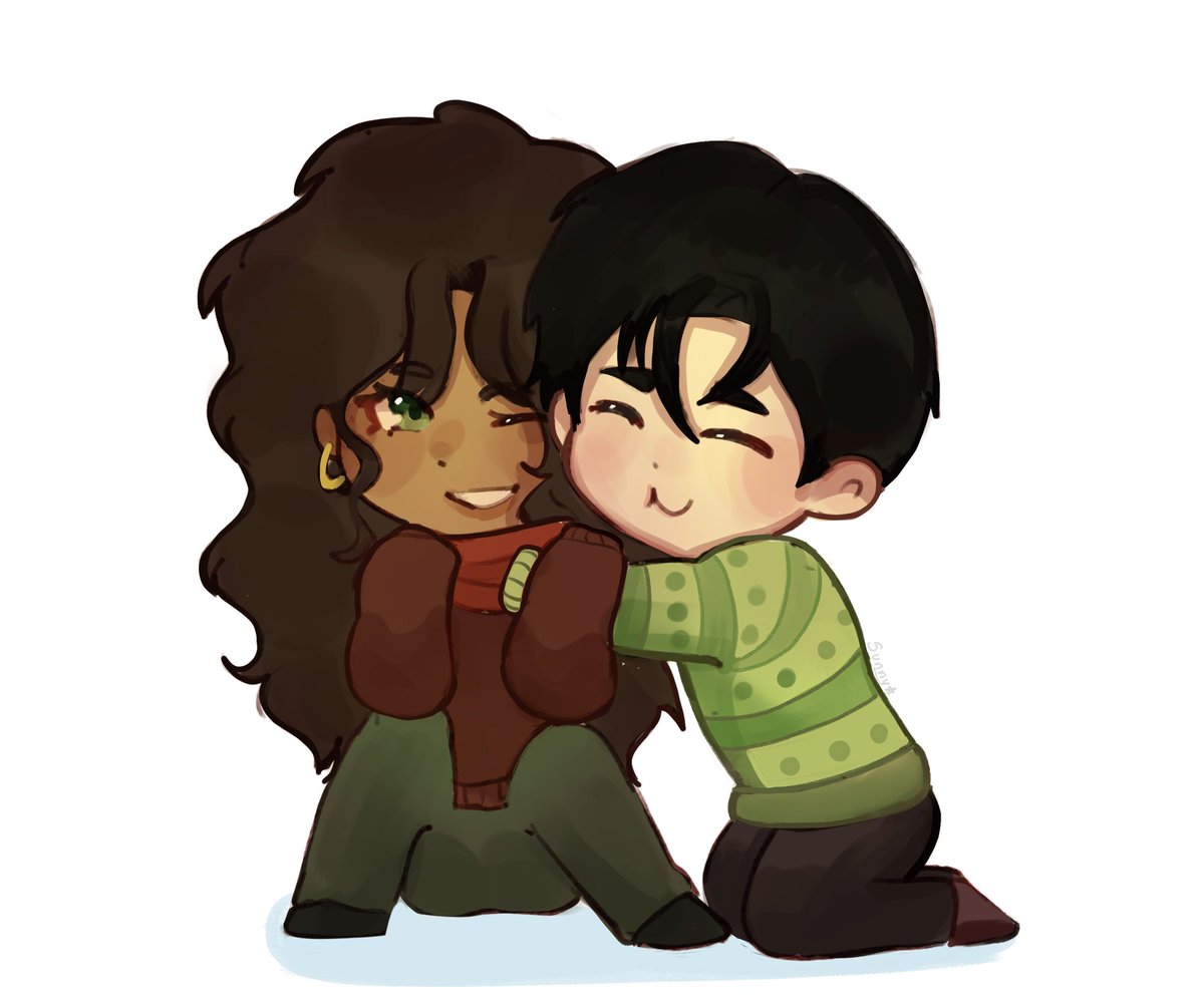 lvsnikobran's tweet photo. "Darius planted the huge snowball on his head and I collapsed with laughter"

Tory and Darius 
art by @/_honisunny 
commissioned by me for @ateneaswifee and @vegasgirlfriend https://t.co/WCvzEoyKDr