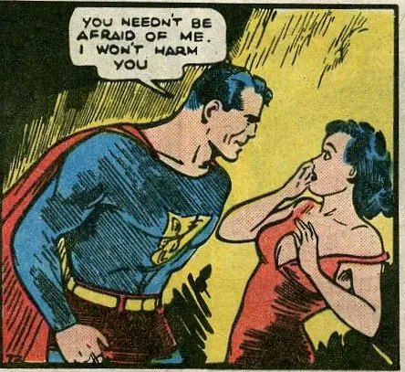 A pair of similar panels from Joe Shuster and one of his biggest influences, Alex Raymond - a good example of the difference between Shuster's clean, thick line and Raymond's more feathered, classical illustration style, as well as the stylized realism that connects the two. 