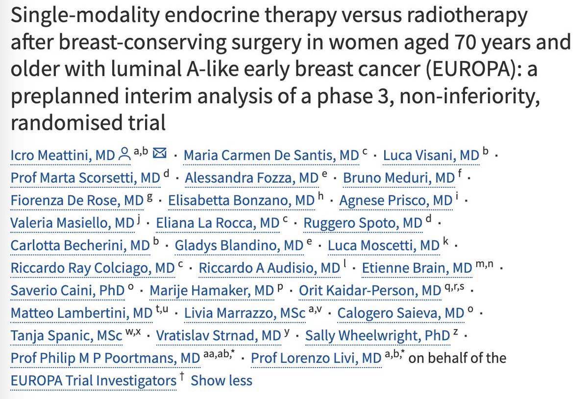 Remember the misleading press reports about "brutal" #radonc after PROSPECT ?

This is what modern radiotherapy can achieve for elderly breast cancer patients!
👉 "Endocrine Tx was associated with a greater reduction in HRQOL compared with RT at 24 mo"
👉 oncological data awaited