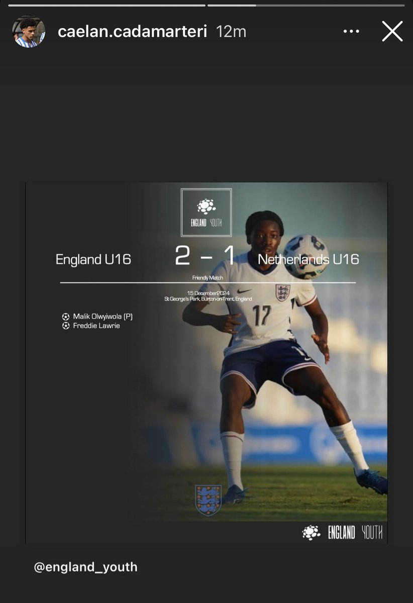CaelanKoleCadz's tweet photo. 60 mins for England u16s today against Netherlands good 2.1 win representing 
@swfc @BBGAcademy @Dannycadz @Baileycadz @charlotte_cadz @Soccer_aKIDemy https://t.co/0iPupQVNR8