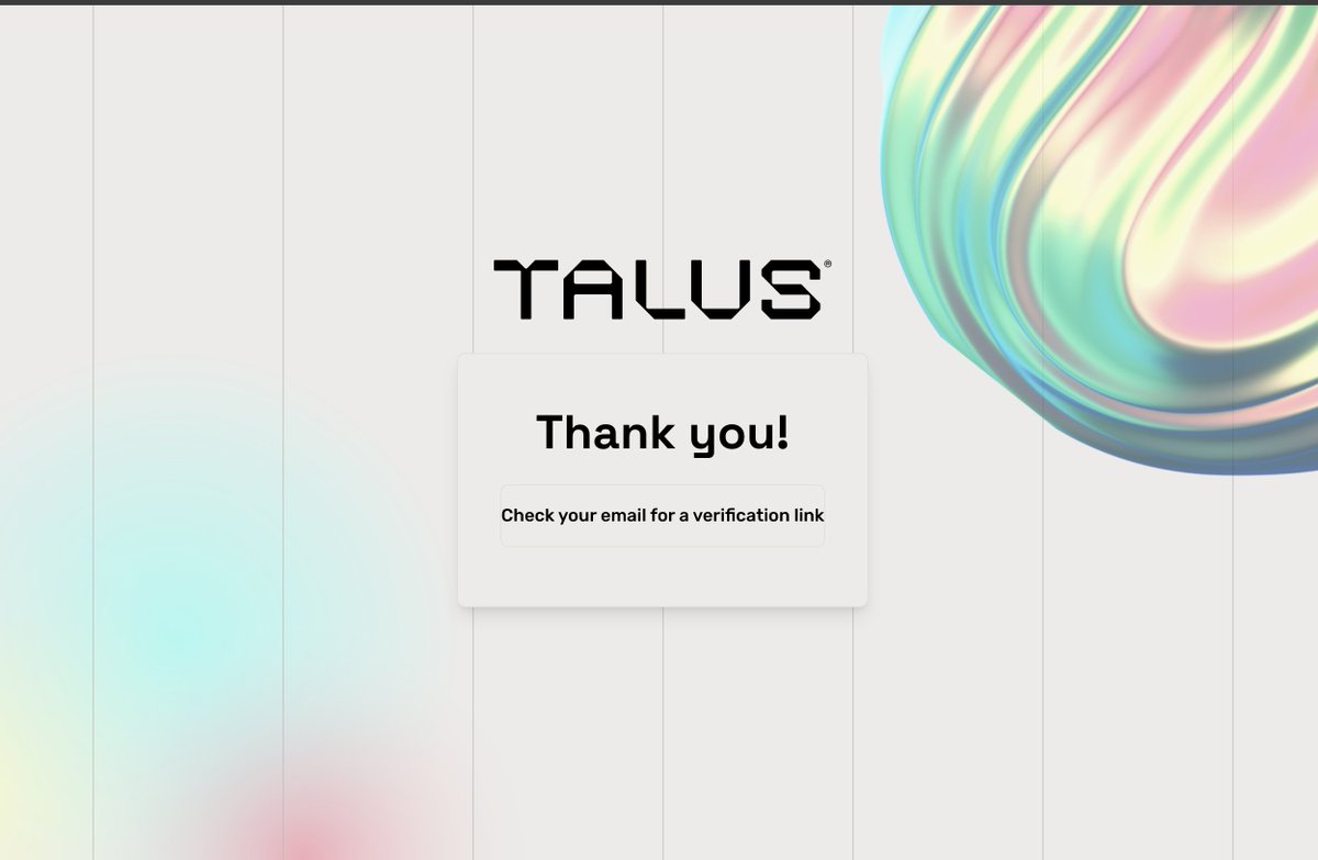 custommade_ng's tweet photo. Talus Airdrop confirmed!

🚨 S1 ENDS Jan. 11 2025
Costs: FREE
Raised total $9M

Backed by @polychain, @TalusNetwork is a Layer 1 blockchain transforming AI integration in Web3.

To complete this tasks, we will be participating the enchanted season campaign which ends Jan. 11th.

To take early advantage,
👉VISIT: https://t.co/Sl2aCbSZlU
👉Enter email address
👉Go to email and confirm mail
👉Proceed to input a username
👉Now complete simple socials

HOW TO EARN

📍 Complete the "Connect X" quest in our Hub
📍  Post your content on X (Twitter)
Include @TalusNetwork and #talusaibae at the end of your post
📍 Wait for engagement from @talusintern

Format
Your content @TalusNetwork #talusaibae (at the end)
For threads, include #talusaibae in the first tweet

Do follow @custommade_ng & turn on 🔔

🔁kindly Retweet
♥️ Like and tag friends so they don't miss

Join my Tg community:

https://t.co/xn7VOAnZkY