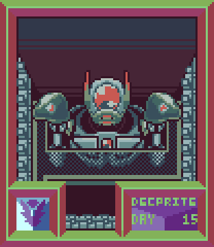 YuushioPixels's tweet photo. Not feeling 100% today, so no animation to this one this time. 
A mech awaiting orders and maintenance in it's docking station.

#sprite #Decprite https://t.co/wtpV0KFxsf