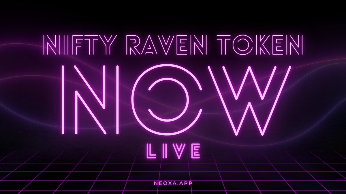 📢Listing Alert:

<a href="/NFTRVN/">Nifty Raven</a> is now live on the Neoxa Asset Exchange!

Deposits are officially open, and you can start trading or add liquidity to the pools right away.

Visit neoxa.app and dive into the action. Happy trading! 🚀